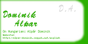 dominik alpar business card